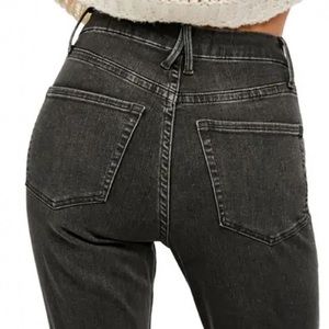 FREE PEOPLE MONTANA HIGH RISE STRETCH SKINNY JEANS DENIM BLACK
